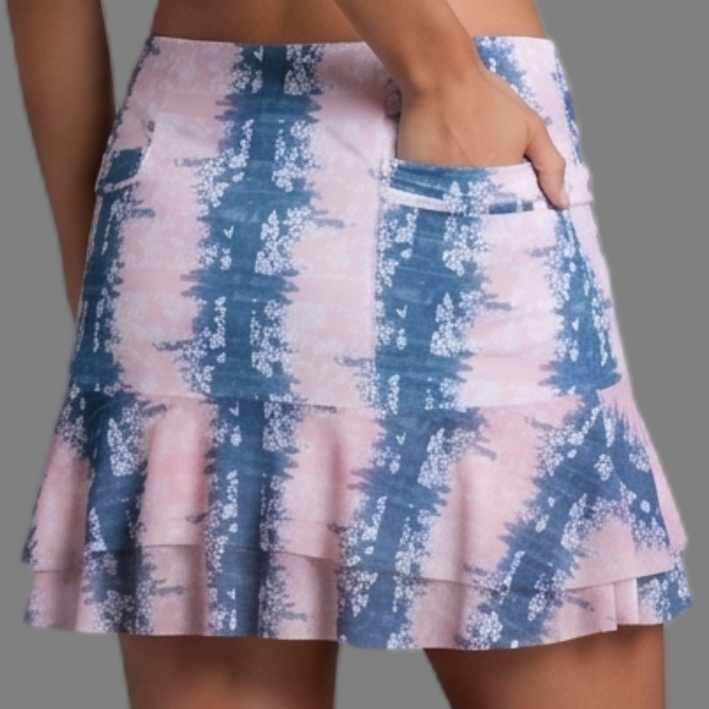 NY Square Mesh Two-Tier Skort | Denise Cronwall Activewear