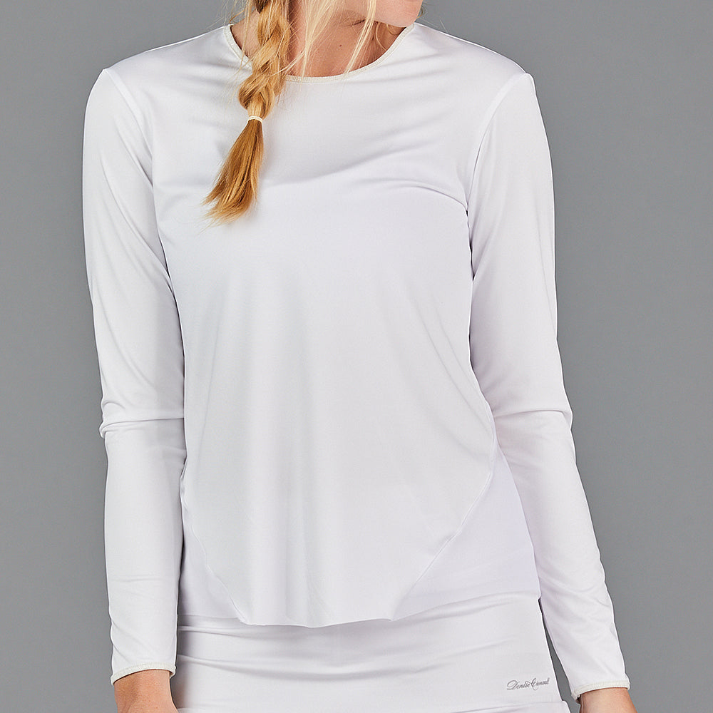 Jade Long-Sleeve Top (white mesh)