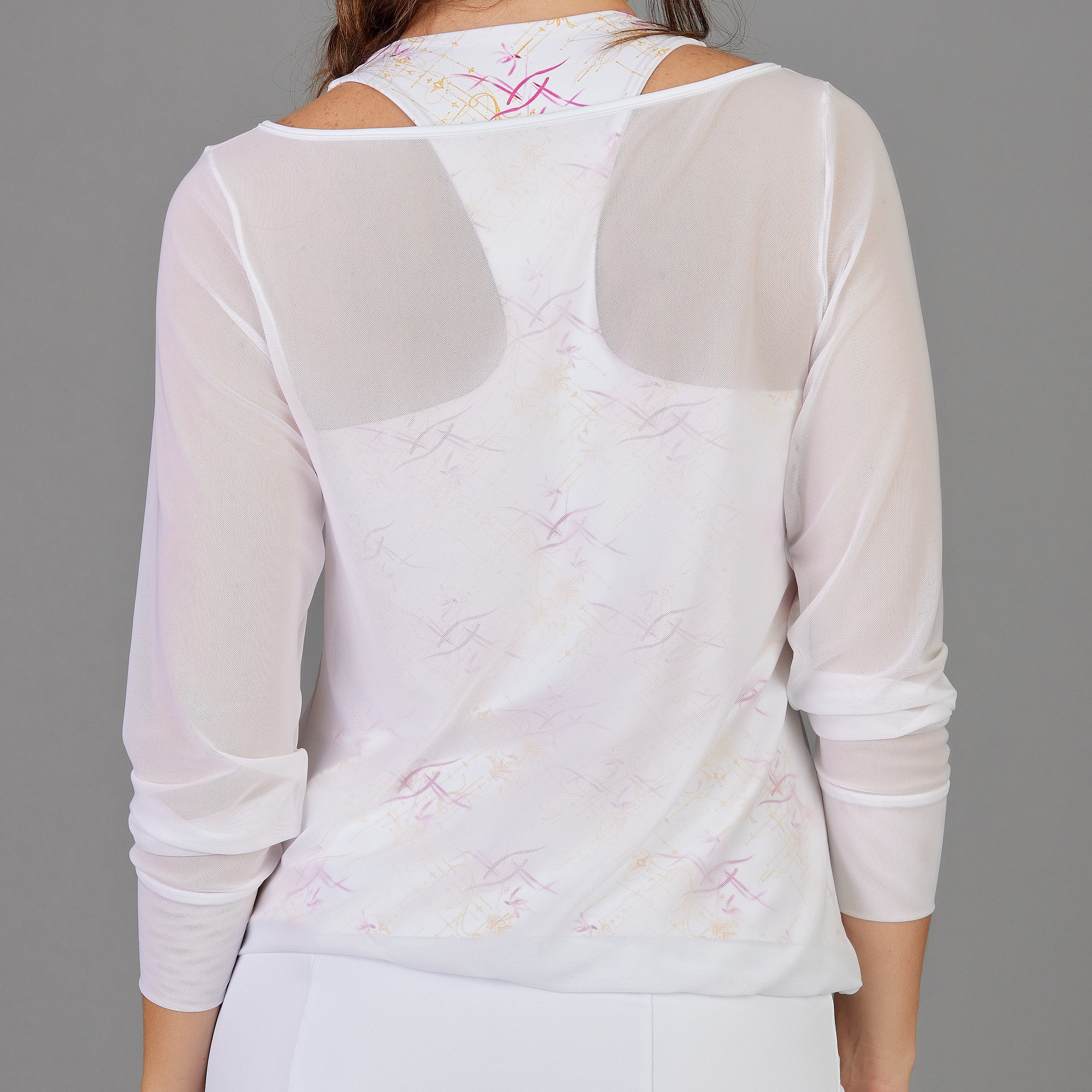 Pullover Top (white mesh)  Denise Cronwall Activewear