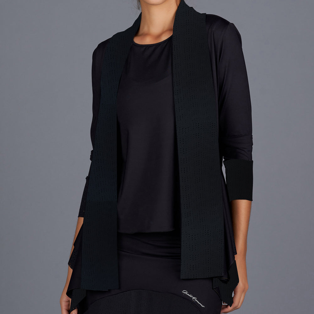 City Etch Cardigan Womens Tops Active Lifestyle Apparel L Black