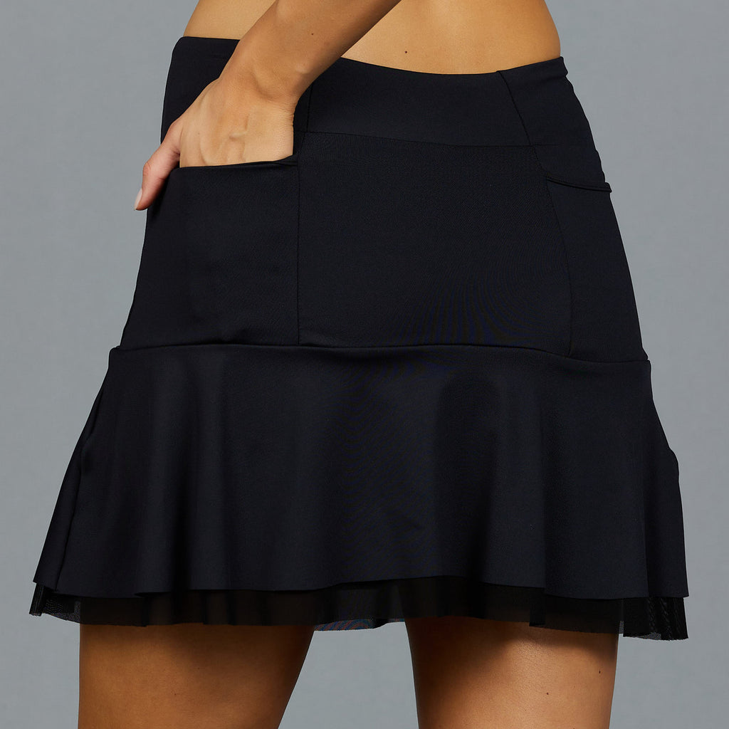Black Long Golf Skort