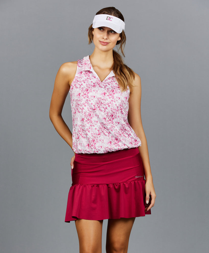 Red Tennis Golf Long Skort Outfit